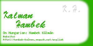 kalman hambek business card